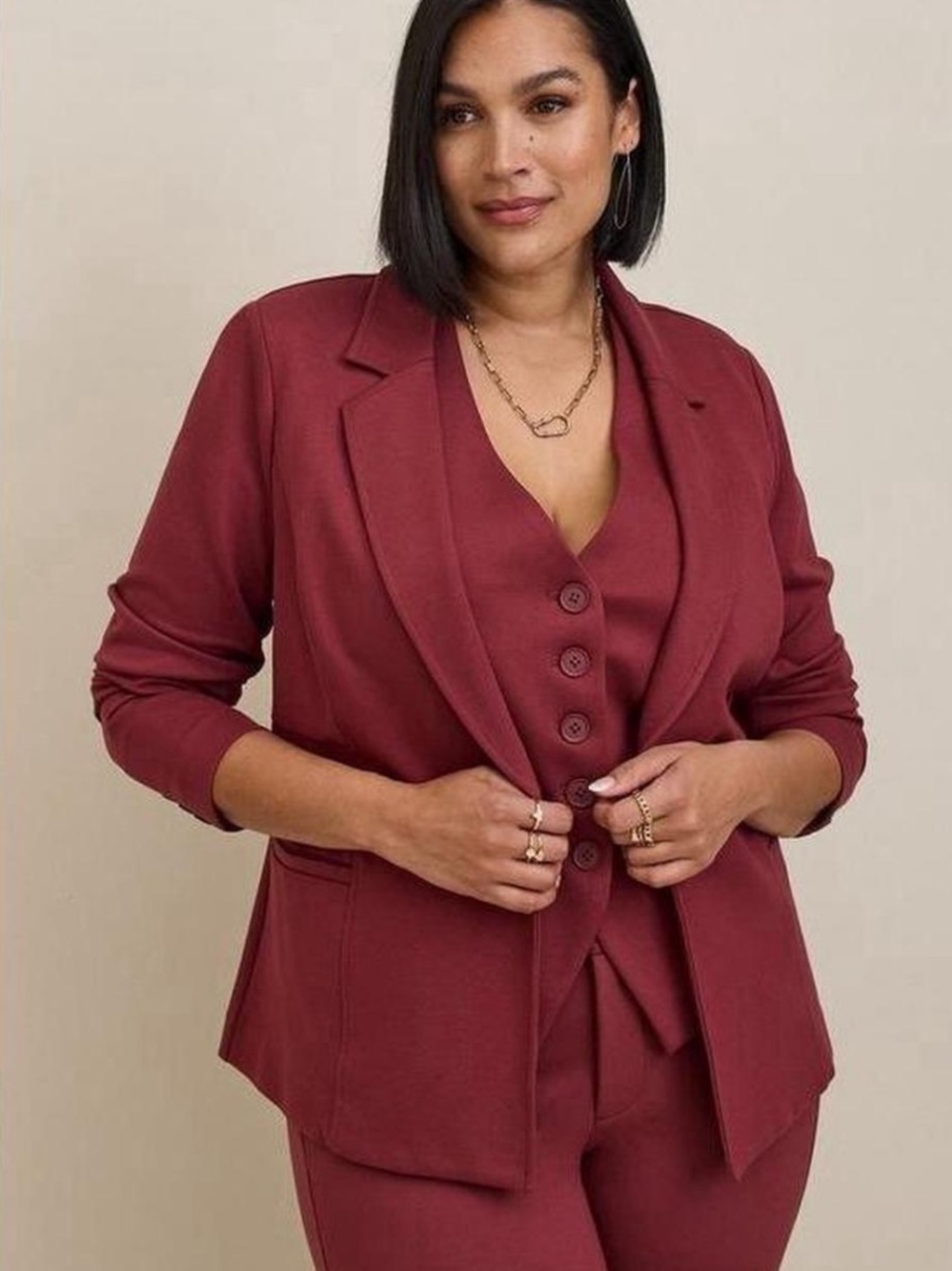 Torrid Dusty Mauve Professional Blazer Jacket Sz 2/2X